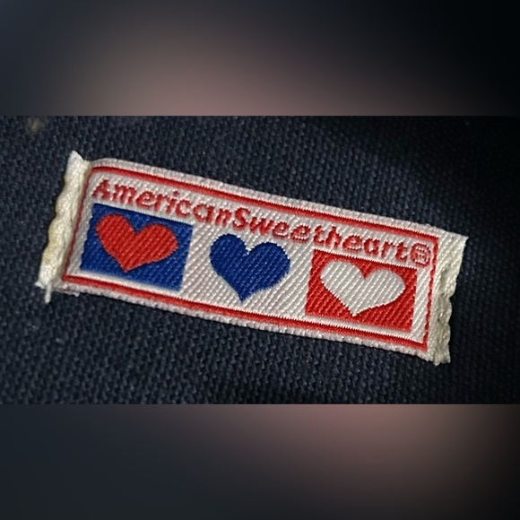 VTG American Sweetheart Dark Denim Sandals Flats Embroidered Pink Roses Size 8.5 - Picture 6 of 8